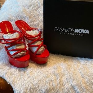 Must Be Love Extreme Platform Heels Red
